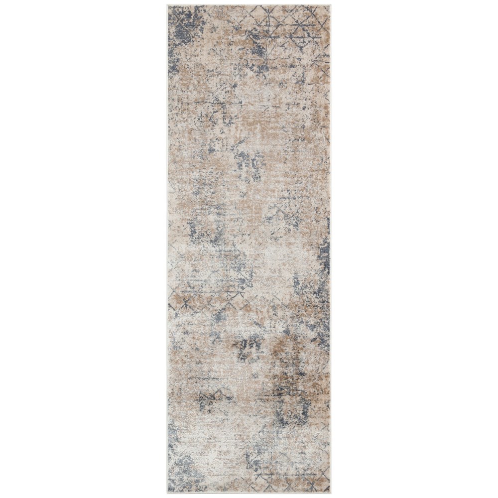 Luzon Abstract Runner Rug By Concept Loom LUZ804 in Ivory Taupe Beige